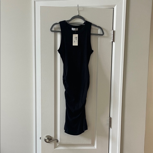 Michael Stars Ribbed Black Midi Dress - Picture 1 of 2